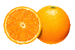 Скачать PNG картинку на прозрачном фоне Апельсин нарисованный с половинкой, вид сверху