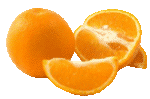 Скачать PNG картинку на прозрачном фоне Апельсин с половинкой и долькой