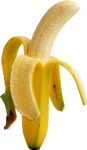 Скачать PNG картинку на прозрачном фоне Банан на половину раскрыт