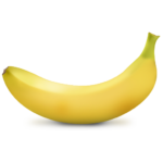Скачать PNG картинку на прозрачном фоне Банан нарисованный с тенью, вид сбоку