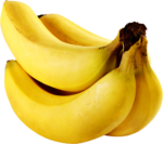 Скачать PNG картинку на прозрачном фоне Четыре банана в связке
