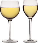 Скачать PNG картинку на прозрачном фоне Два бокала со светлым вином