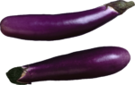 Скачать PNG картинку на прозрачном фоне Два длинных фиолетовых баклажана