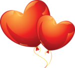 Скачать PNG картинку на прозрачном фоне Два воздушных шарика нарисованные в форме сердца