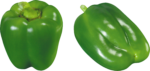 Скачать PNG картинку на прозрачном фоне Два зеленых болгарских перца