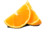 Скачать PNG картинку на прозрачном фоне Две дольки апельсина