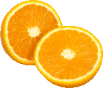 Скачать PNG картинку на прозрачном фоне Две половинки апельсина