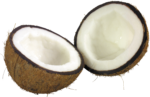 Скачать PNG картинку на прозрачном фоне Две половинки кокоса, вид сбоку
