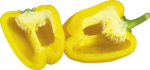 Скачать PNG картинку на прозрачном фоне Две половинки желтого болгарского перца, вид сверху