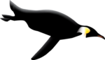 Скачать PNG картинку на прозрачном фоне Императорский пингвин нарисованный, лежит