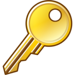 Скачать PNG картинку на прозрачном фоне Ключ нарисованный, золотой