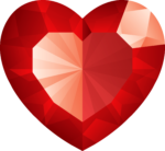 Скачать PNG картинку на прозрачном фоне Красное нарисованное сердце в виде алмаза