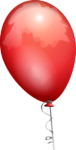 Скачать PNG картинку на прозрачном фоне Красный нарисованный воздушный шар с лентой