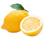 Скачать PNG картинку на прозрачном фоне Лист, целый и половина лимона