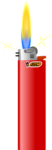 Скачать PNG картинку на прозрачном фоне Нарисованная красная зажигалка с огнем