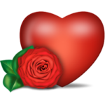 Скачать PNG картинку на прозрачном фоне Нарисованное серддце и роза