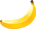 Скачать PNG картинку на прозрачном фоне Нарисованный банан, блестящий