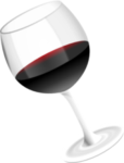 Скачать PNG картинку на прозрачном фоне Нарисованный бокал, красное вино, вид сбоку