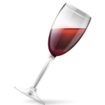Скачать PNG картинку на прозрачном фоне Нарисованный бокал с красным вином, вид сбоку