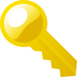 Скачать PNG картинку на прозрачном фоне Нарисованный золотой ключ
