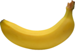 Скачать PNG картинку на прозрачном фоне Один банан вид сверху