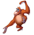 Скачать PNG картинку на прозрачном фоне Орангутанг Луи, из мультфильма, нариосванный, танцует