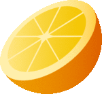 Скачать PNG картинку на прозрачном фоне Половина апельсина, нарисованная, вид сбоку