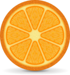 Скачать PNG картинку на прозрачном фоне Половина апельсина нарисованная вид сверху