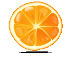 Скачать PNG картинку на прозрачном фоне Половина апельсина, с тенью, вид сверху
