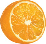 Скачать PNG картинку на прозрачном фоне Половина апельсина, вид сбоку