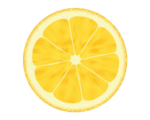 Скачать PNG картинку на прозрачном фоне Половина лимона, нарисованная, вид сверху