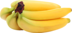 Скачать PNG картинку на прозрачном фоне Пять бананов в связке