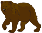 Скачать PNG картинку на прозрачном фоне Рисованный бурый медведь