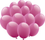 Скачать PNG картинку на прозрачном фоне Розовые нарисованные шары в куче
