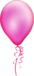 Скачать PNG картинку на прозрачном фоне Розовый нарисованный воздушный шар с лентой