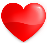 Скачать PNG картинку на прозрачном фоне С бликами красное сердце нарисованное