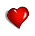 Скачать PNG картинку на прозрачном фоне Сердце красное нарисованное с тенью и окантовкой