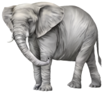 Скачать PNG картинку на прозрачном фоне Слон, нарисованный, вид сбоку