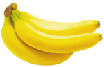 Скачать PNG картинку на прозрачном фоне Связка из трех бананов, вид сбоку