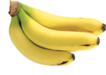 Скачать PNG картинку на прозрачном фоне Три банана в связке, вид сбоку