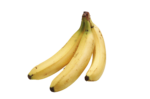 Скачать PNG картинку на прозрачном фоне Три банана в связке, вид спереди