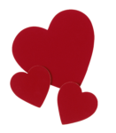Скачать PNG картинку на прозрачном фоне Три красных сердца