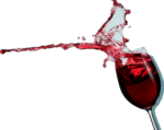 Скачать PNG картинку на прозрачном фоне Вино из бокала выплескивается