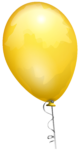Скачать PNG картинку на прозрачном фоне Желтый воздушный шар, нарисованный с ленточкой
