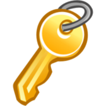 Скачать PNG картинку на прозрачном фоне Золотой ключ нарисованный с кольцом