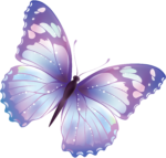 Скачать PNG картинку на прозрачном фоне Бабочка нарисованная, светло сине-фиолетовая