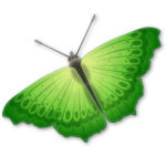 Скачать PNG картинку на прозрачном фоне бабочка нарисованная светло-зеленая
