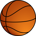 Скачать PNG картинку на прозрачном фоне Баскетбольный мяч, нарисованный, с черным кантом