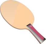Скачать PNG картинку на прозрачном фоне Бежевая нарисованная ракетка для настольного тенниса