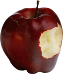 Скачать PNG картинку на прозрачном фоне Бордовое яблоко надкусанное